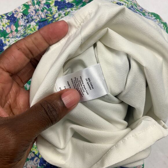 Talbots Floral Pencil Skirt Vibrant Garden Print Career Classic Cotton Size 4 - Picture 7 of 9